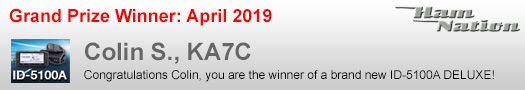 Icom / Ham Nation grand prize winner - April 2019